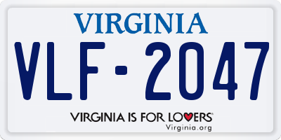 VA license plate VLF2047