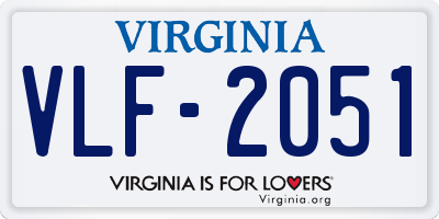 VA license plate VLF2051