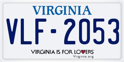 VA license plate VLF2053