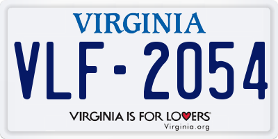 VA license plate VLF2054