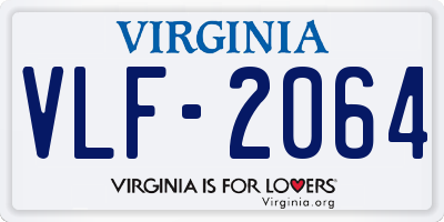 VA license plate VLF2064