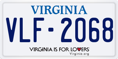 VA license plate VLF2068