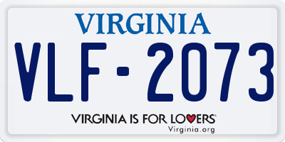 VA license plate VLF2073