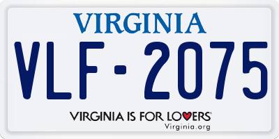 VA license plate VLF2075