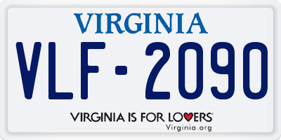 VA license plate VLF2090