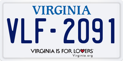 VA license plate VLF2091