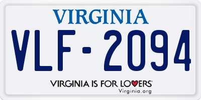 VA license plate VLF2094