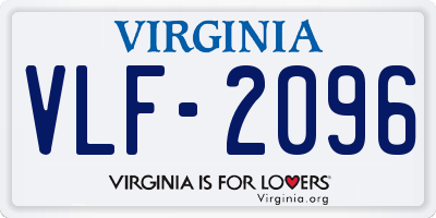 VA license plate VLF2096
