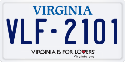 VA license plate VLF2101
