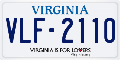 VA license plate VLF2110