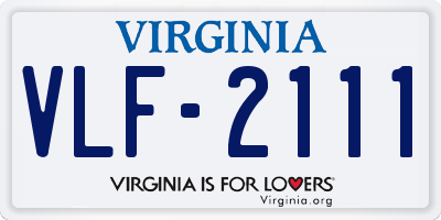 VA license plate VLF2111
