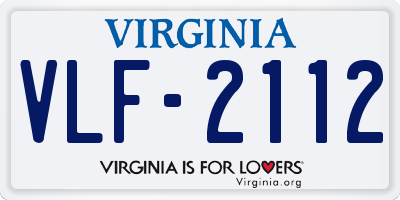 VA license plate VLF2112