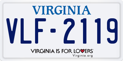 VA license plate VLF2119