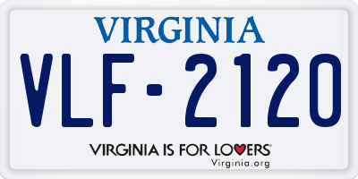 VA license plate VLF2120
