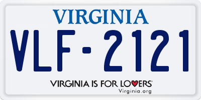 VA license plate VLF2121