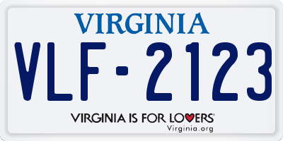 VA license plate VLF2123