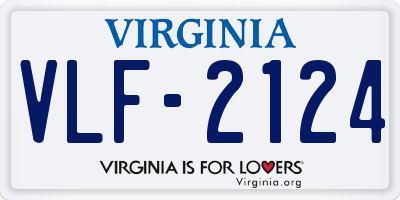 VA license plate VLF2124