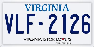 VA license plate VLF2126