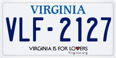 VA license plate VLF2127