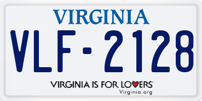 VA license plate VLF2128