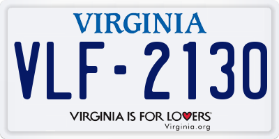 VA license plate VLF2130