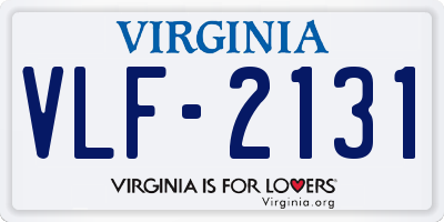 VA license plate VLF2131