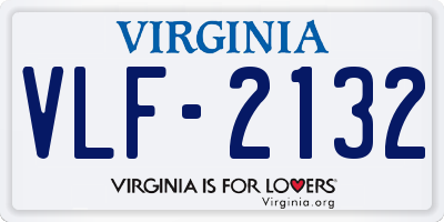 VA license plate VLF2132