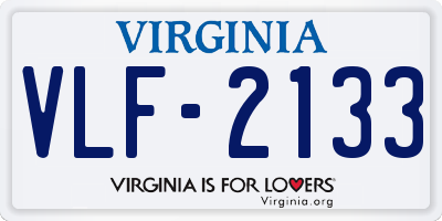 VA license plate VLF2133