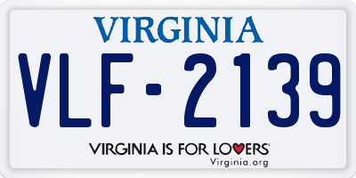 VA license plate VLF2139