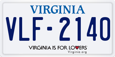 VA license plate VLF2140