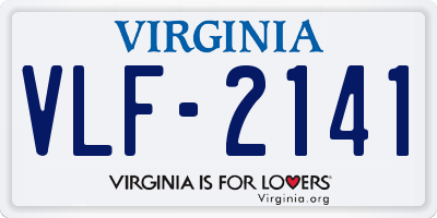 VA license plate VLF2141