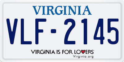 VA license plate VLF2145