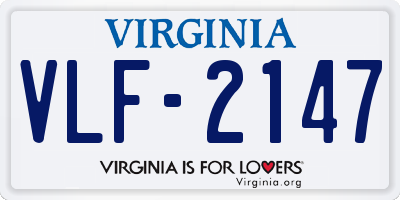VA license plate VLF2147