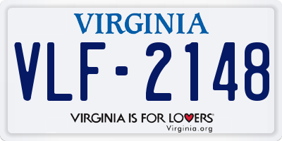 VA license plate VLF2148