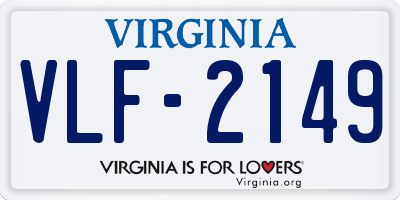 VA license plate VLF2149