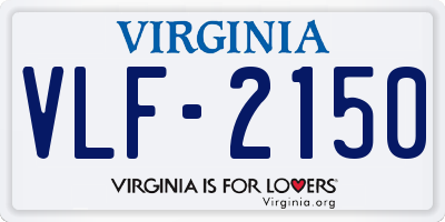 VA license plate VLF2150