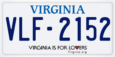VA license plate VLF2152