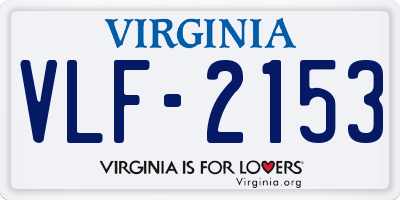 VA license plate VLF2153