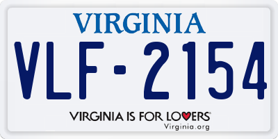 VA license plate VLF2154