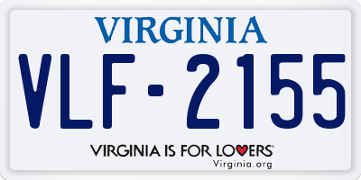 VA license plate VLF2155