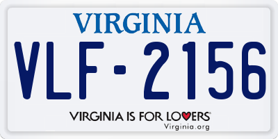 VA license plate VLF2156