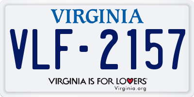 VA license plate VLF2157