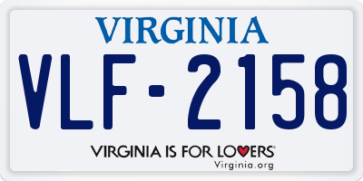 VA license plate VLF2158