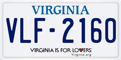VA license plate VLF2160