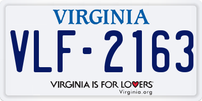VA license plate VLF2163