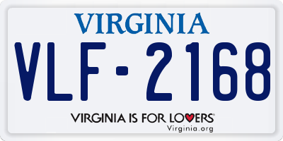 VA license plate VLF2168
