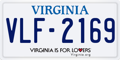 VA license plate VLF2169