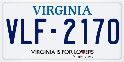 VA license plate VLF2170