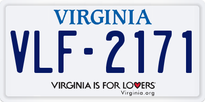 VA license plate VLF2171
