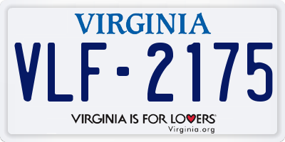 VA license plate VLF2175
